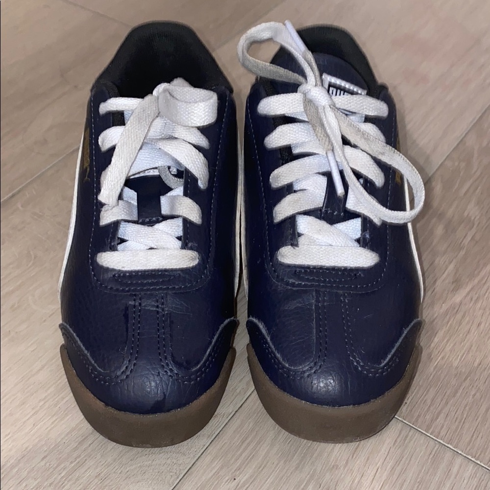 Puma Kids Dark Blue Sneakers with White Laces